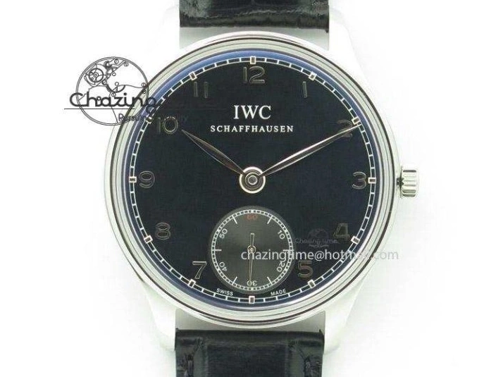 MIROTIME 0421 Elegant Portuguese IW371615 ZF 1:1 Best Edition SS Green Dial on Black Leather Strap A96355 V 7081